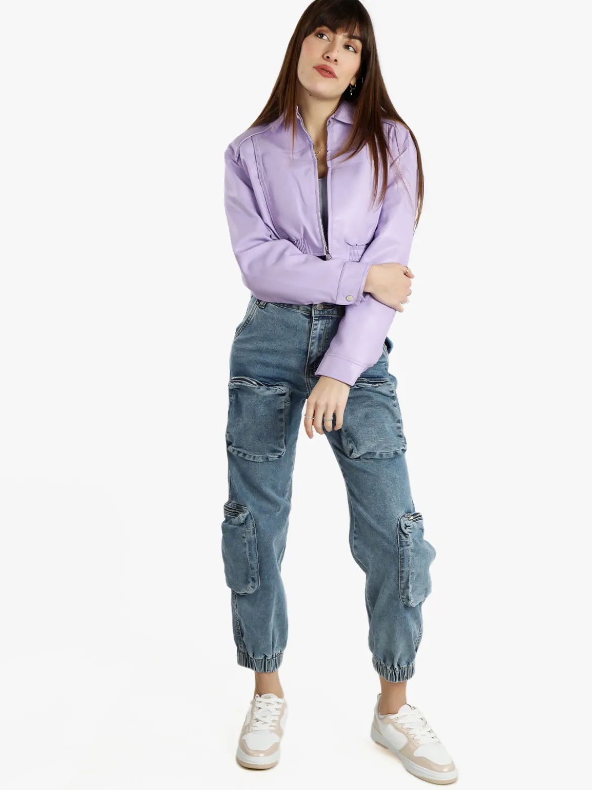 Solada Giacca cropped da donna in ecopelle
