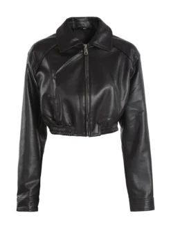 Solada Giacca cropped da donna in ecopelle