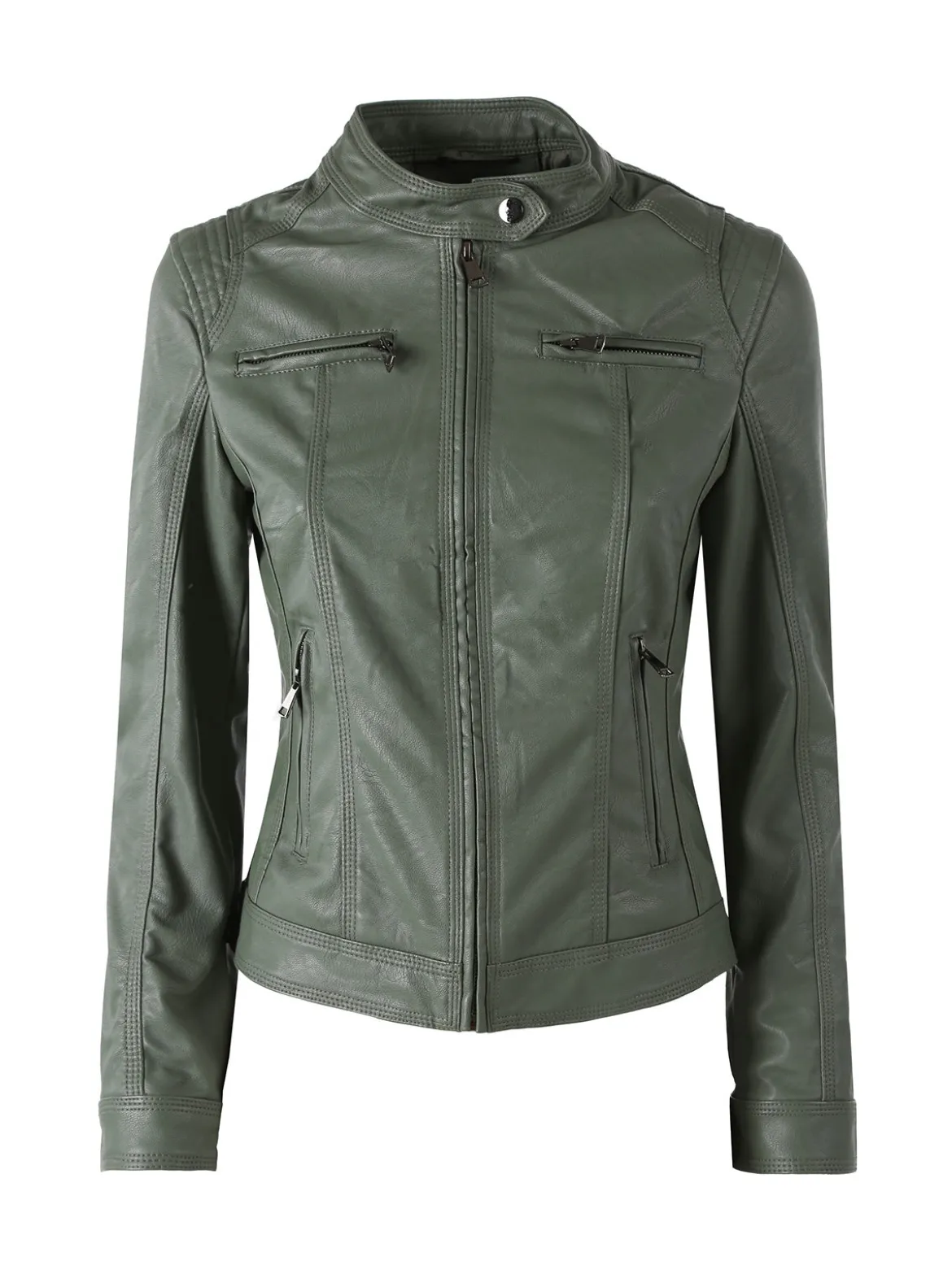 Solada Giacca da donna in ecopelle - verde scuro