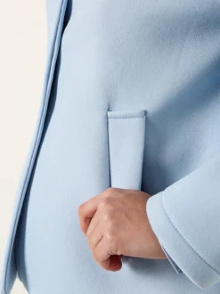 Solada Giacca da donna in panno con bottoni e cappuccio - azzurro