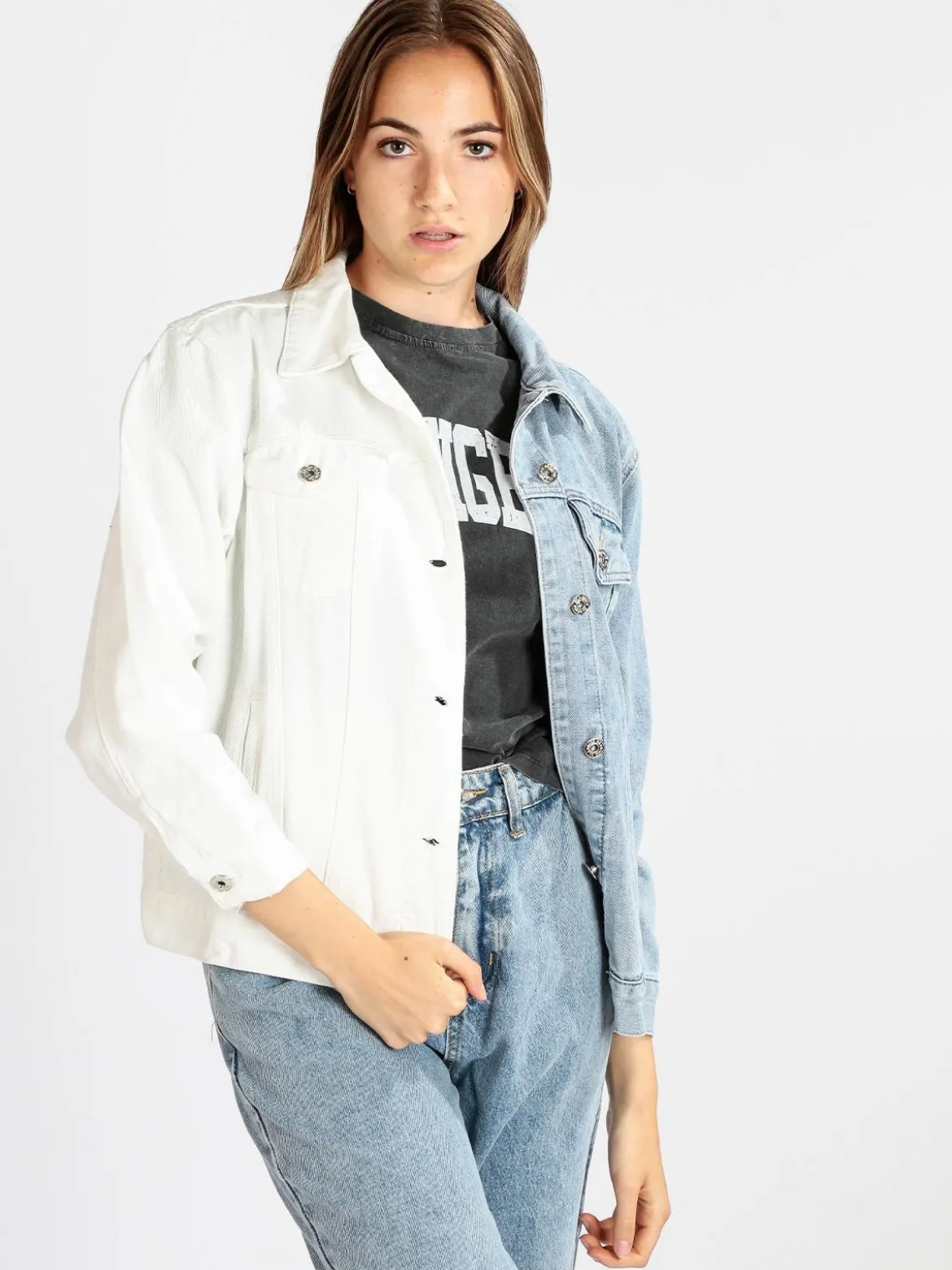 Solada Giacca donna in jeans bicolore