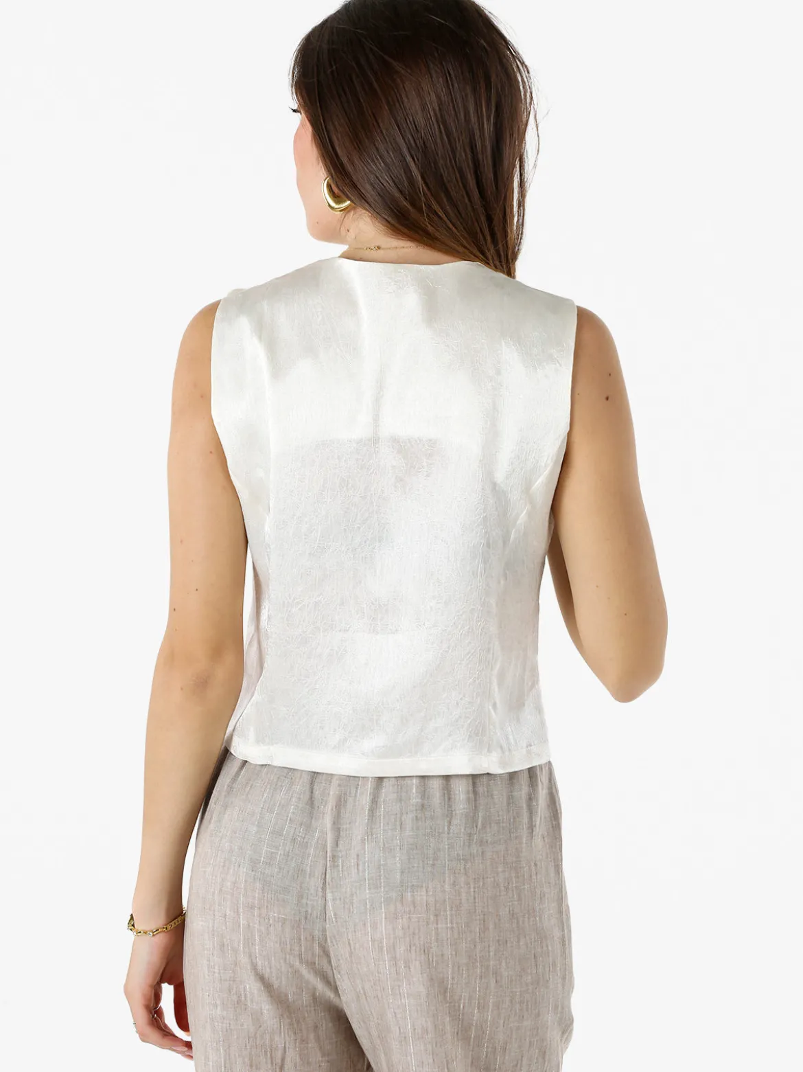 Solada Gilet donna classico effetto lucido - bianco