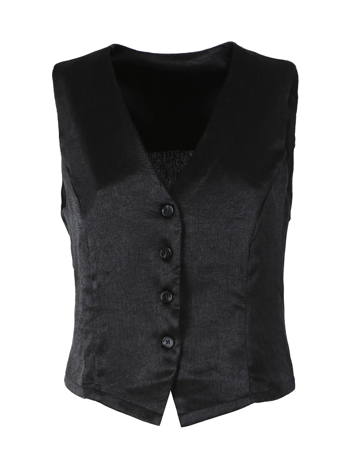 Solada Gilet donna classico effetto lucido - nero