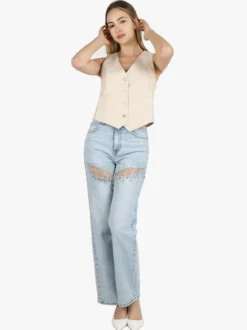 Solada Gilet donna con bottoni gioiello