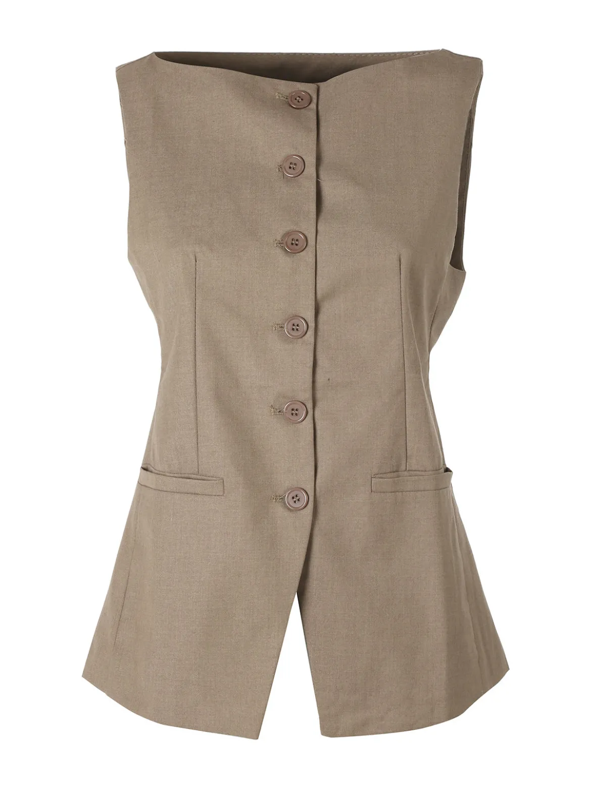Solada Gilet donna con bottoni - khaki