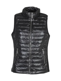 Solada Gilet donna effetto piumino con zip taglie grandi - nero