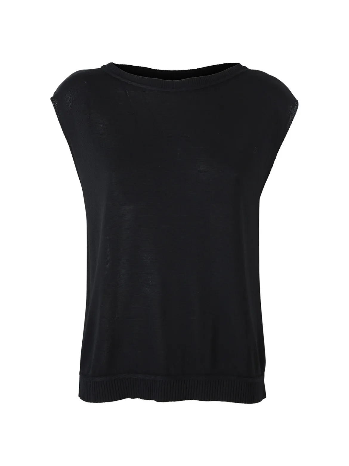 Solada Gilet donna in maglia fine - nero