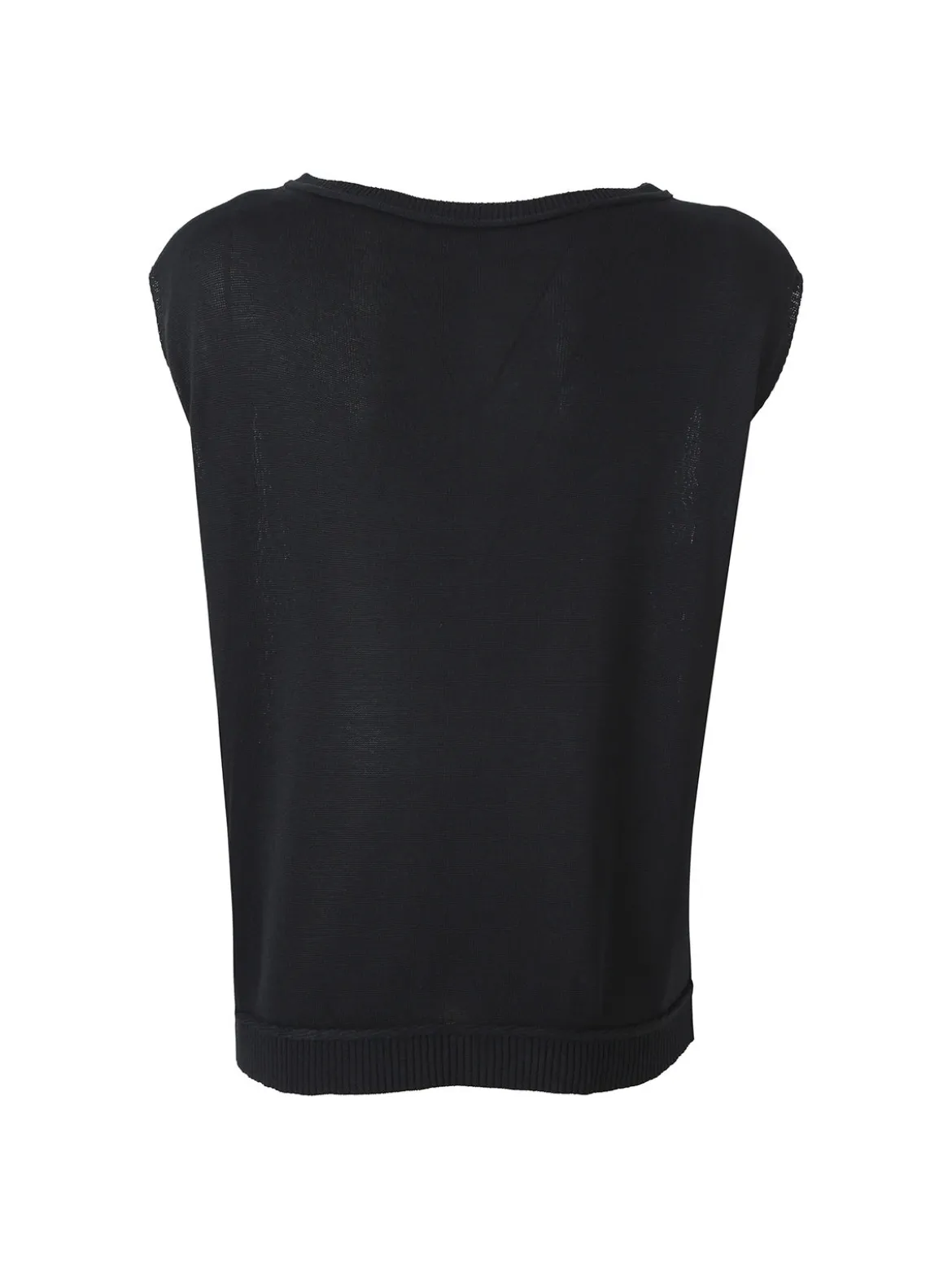 Solada Gilet donna in maglia fine - nero