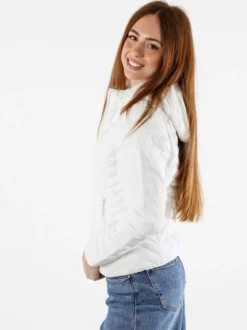 Solada Giubbino donna 100 grammi con cappuccio e zip - bianco