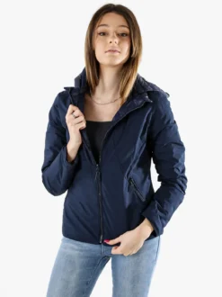 Solada Giubbino donna 100 grammi reversibile con cappuccio - blu scuro