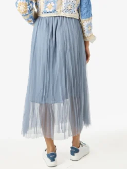 Solada Gonna midi da donna in tulle - cielo