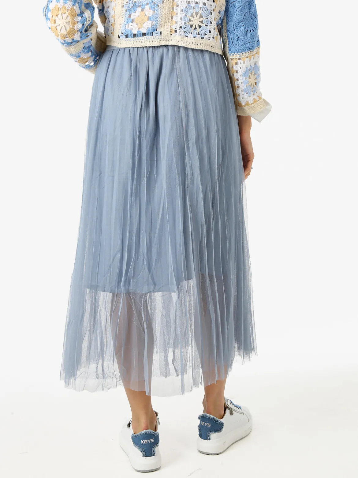 Solada Gonna midi da donna in tulle - cielo