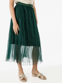 Solada Gonna midi da donna in tulle - verde
