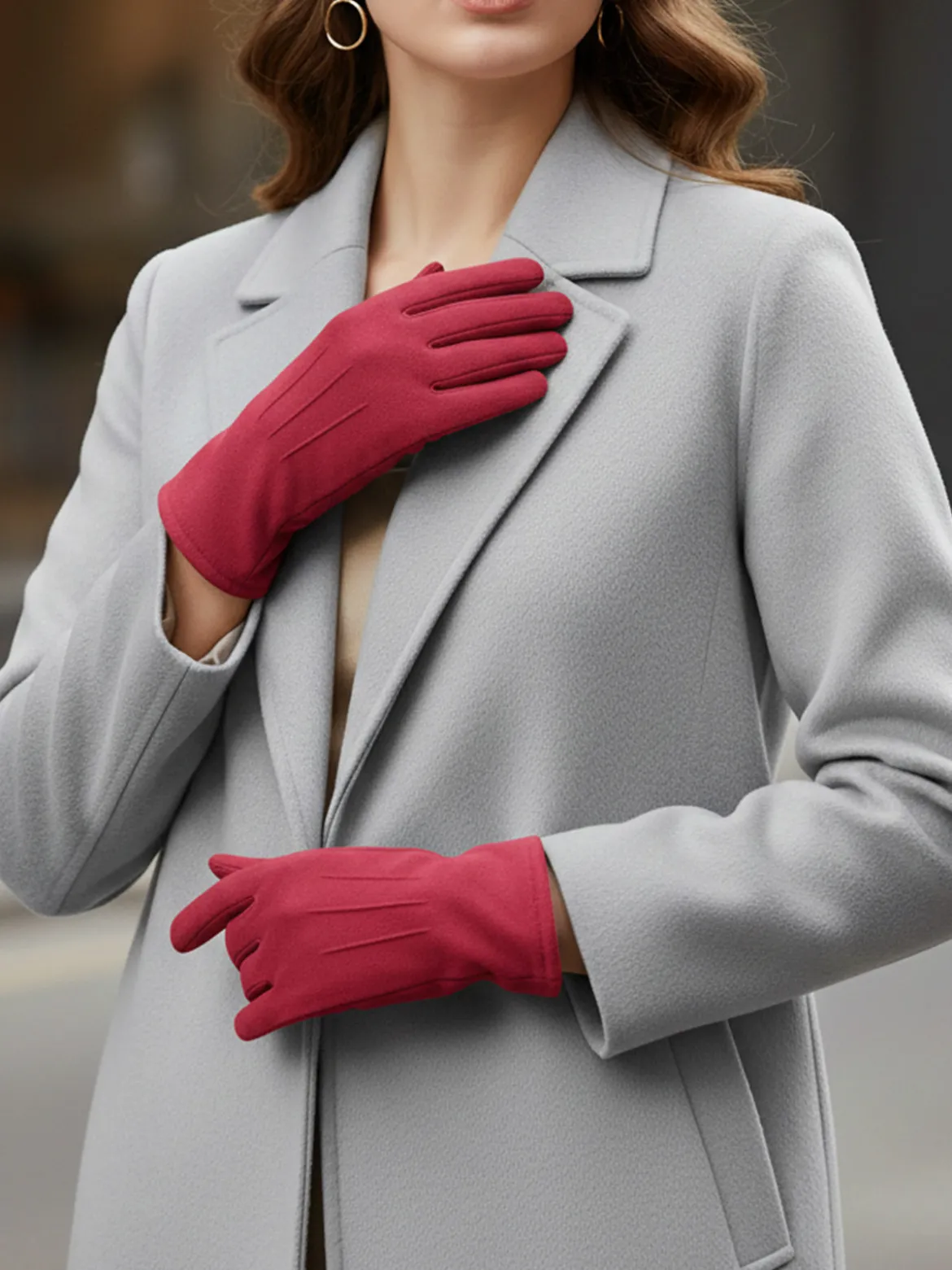 Solada Guanti donna in tessuto scamosciato touch screen