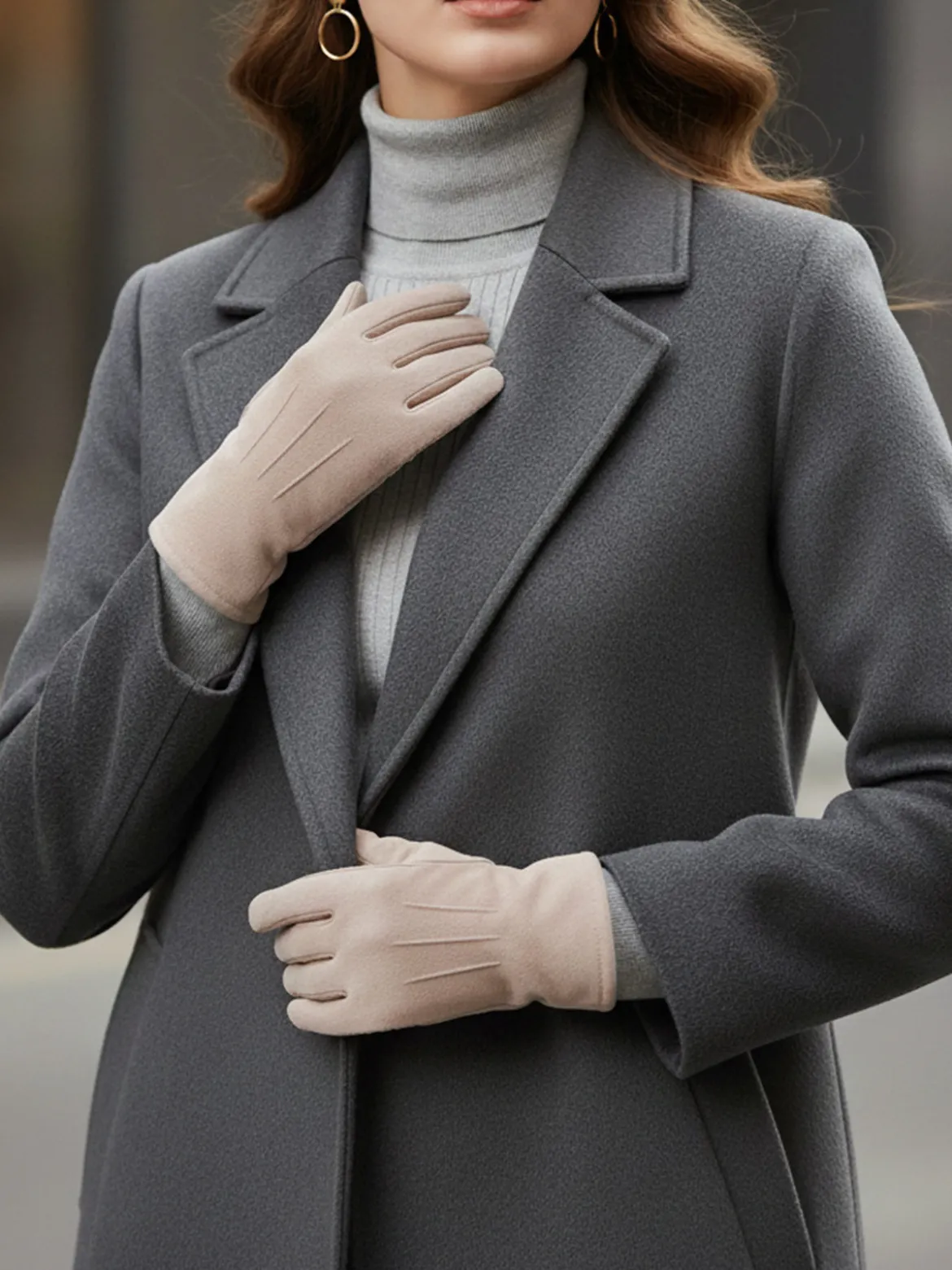Solada Guanti donna in tessuto scamosciato touch screen