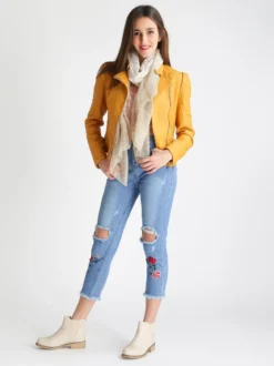 Solada Jeans boyfriend strappati con ricami fiorati