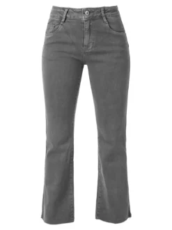 Solada Jeans donna cropped con finale taglio laser - grigio