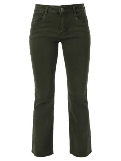 Solada Jeans donna cropped con finale taglio laser - militare