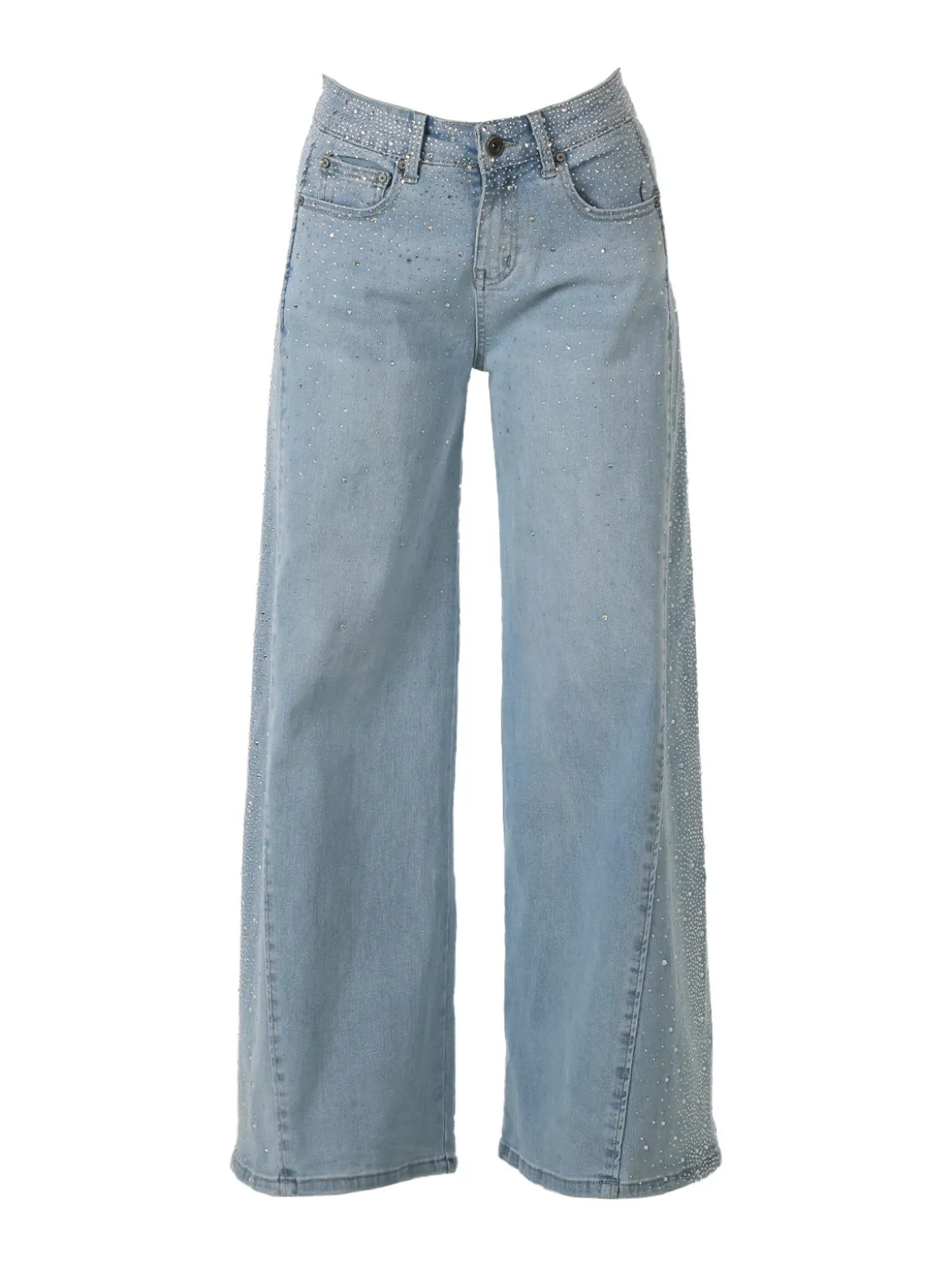 Solada Jeans donna wide leg con strass - jeans