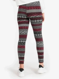 Solada Leggings donna a fantasia in cotone felpato