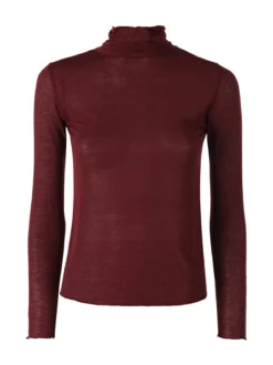 Solada Maglia dolcevita da donna in misto cashmere a maniche lunghe - bordeaux