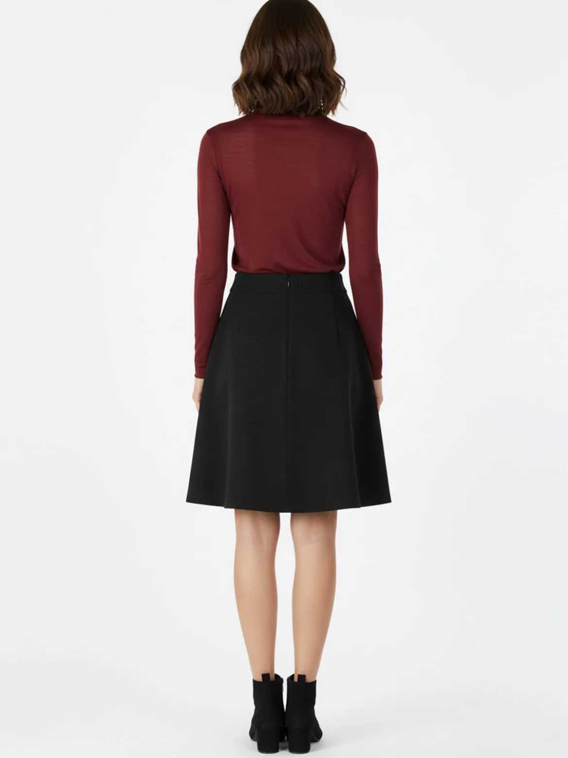Solada Maglia dolcevita da donna in misto cashmere a maniche lunghe - bordeaux