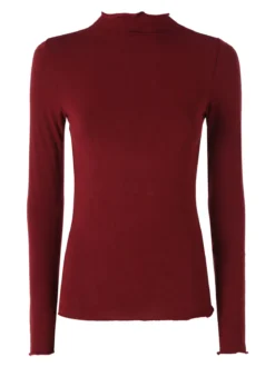 Solada Maglia donna accollata a maniche lunghe - bordeaux