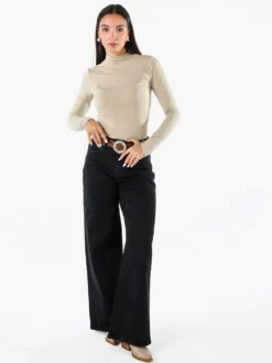 Solada Maglia donna accollata a maniche lunghe - khaki