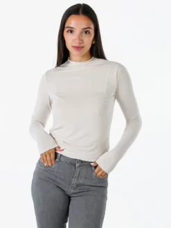 Solada Maglia donna accollata a maniche lunghe - panna