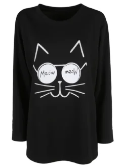 Solada Maglia donna girocollo con strass - nero