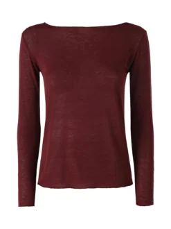 Solada Maglia donna in misto cashmere a maniche lunghe - bordeaux