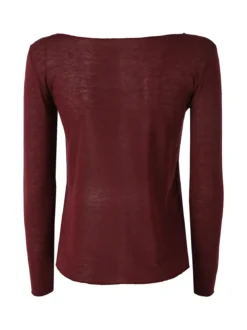 Solada Maglia donna in misto cashmere a maniche lunghe - bordeaux