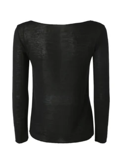 Solada Maglia donna in misto cashmere a maniche lunghe - nero