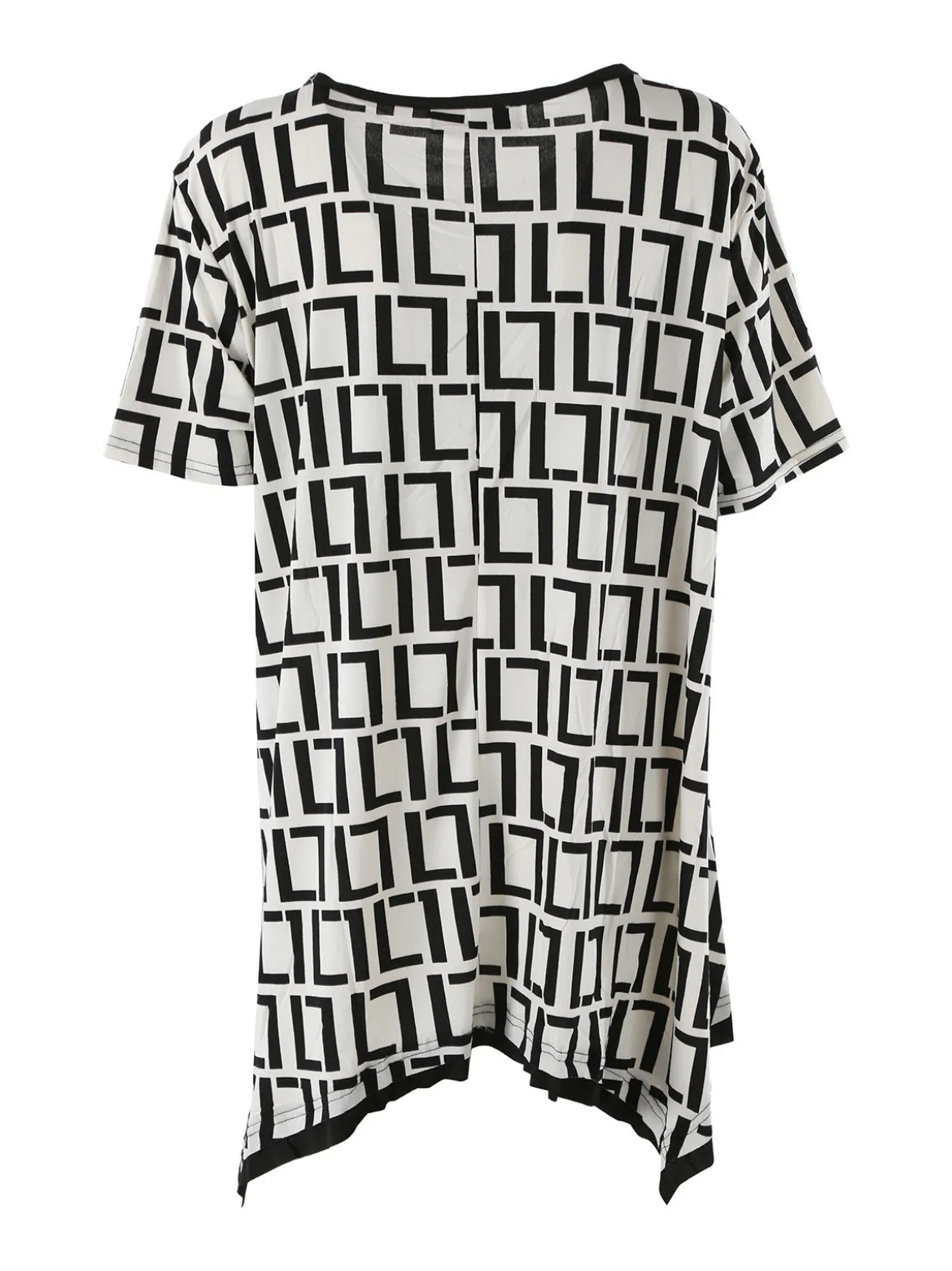 Solada Maxi blusa da donna a maniche corte con stampa greca