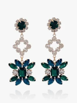 Solada Orecchini pendenti con pietre e fiori donna