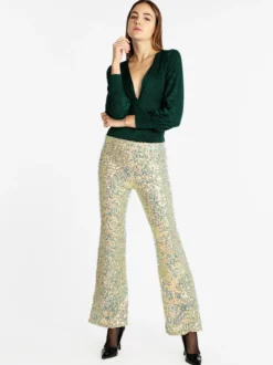Solada Pantaloni a zampa con pailettes