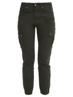 Solada Pantaloni cargo donna con elastico alle caviglie - militare