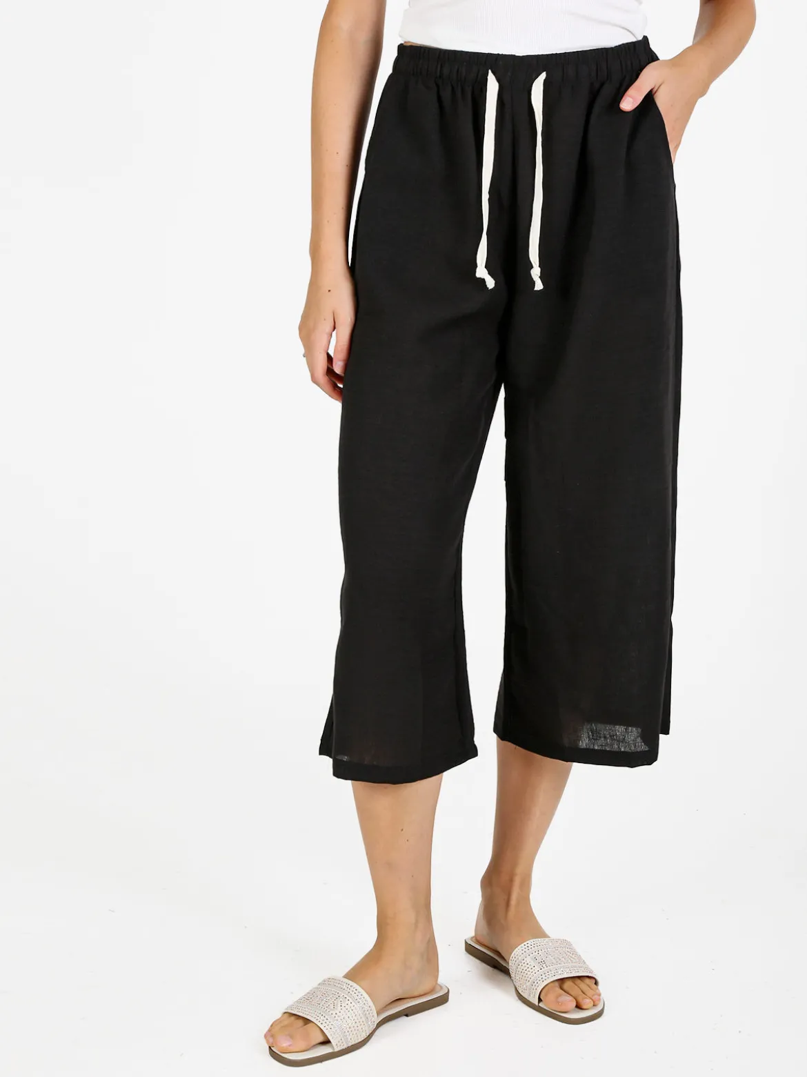 Solada Pantaloni cropped donna in misto cotone