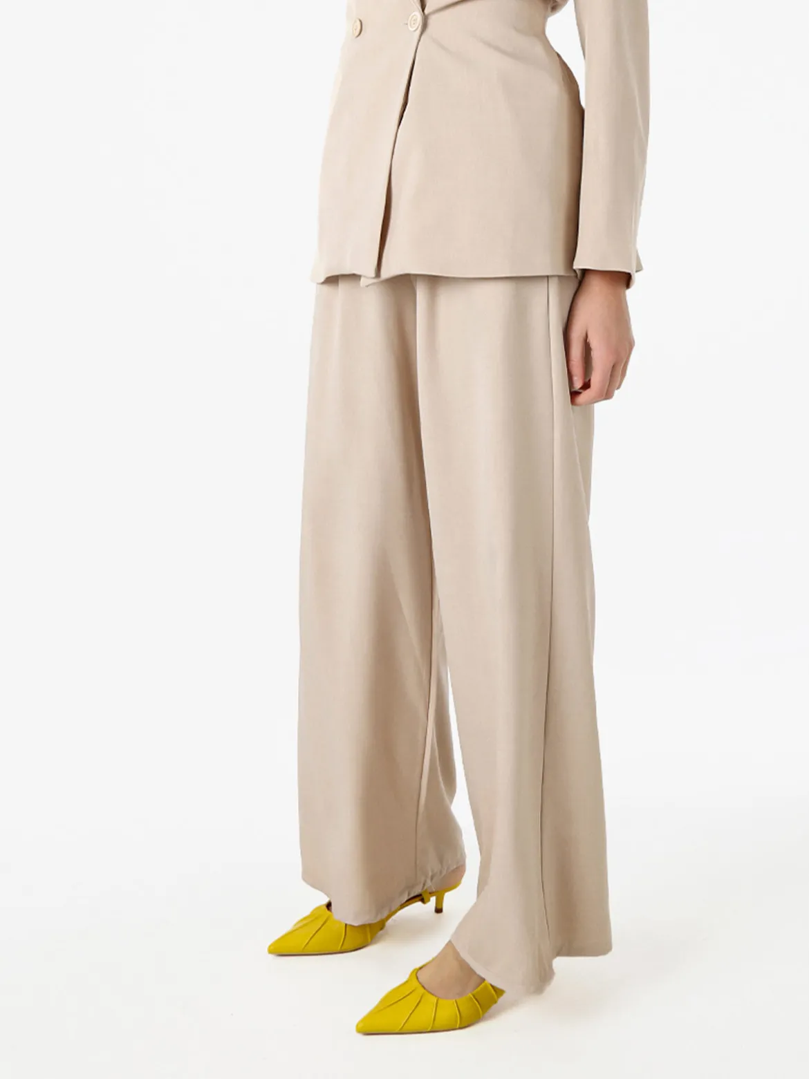 Solada Pantaloni da donna a gamba larga e dritta - beige