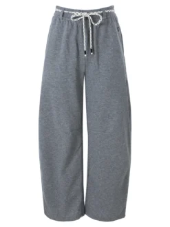 Solada Pantaloni da donna in felpa con elastico in vita - grigio
