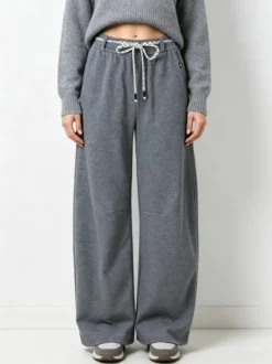 Solada Pantaloni da donna in felpa con elastico in vita - grigio