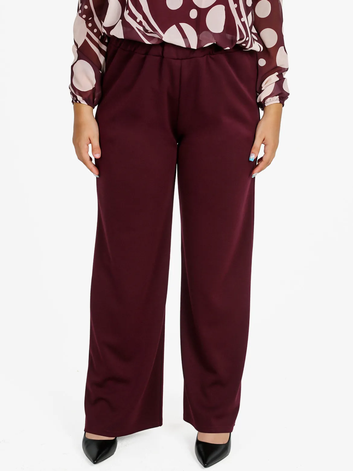 Solada Pantaloni donna a gamba larga - bordeaux