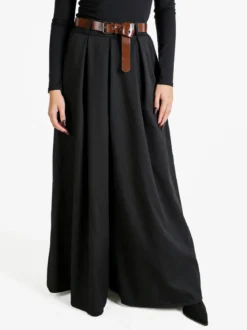 Solada Pantaloni donna a gamba larga con cintura - nero