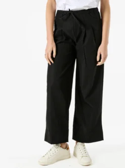 Solada Pantaloni donna a gamba larga con coulisse - nero