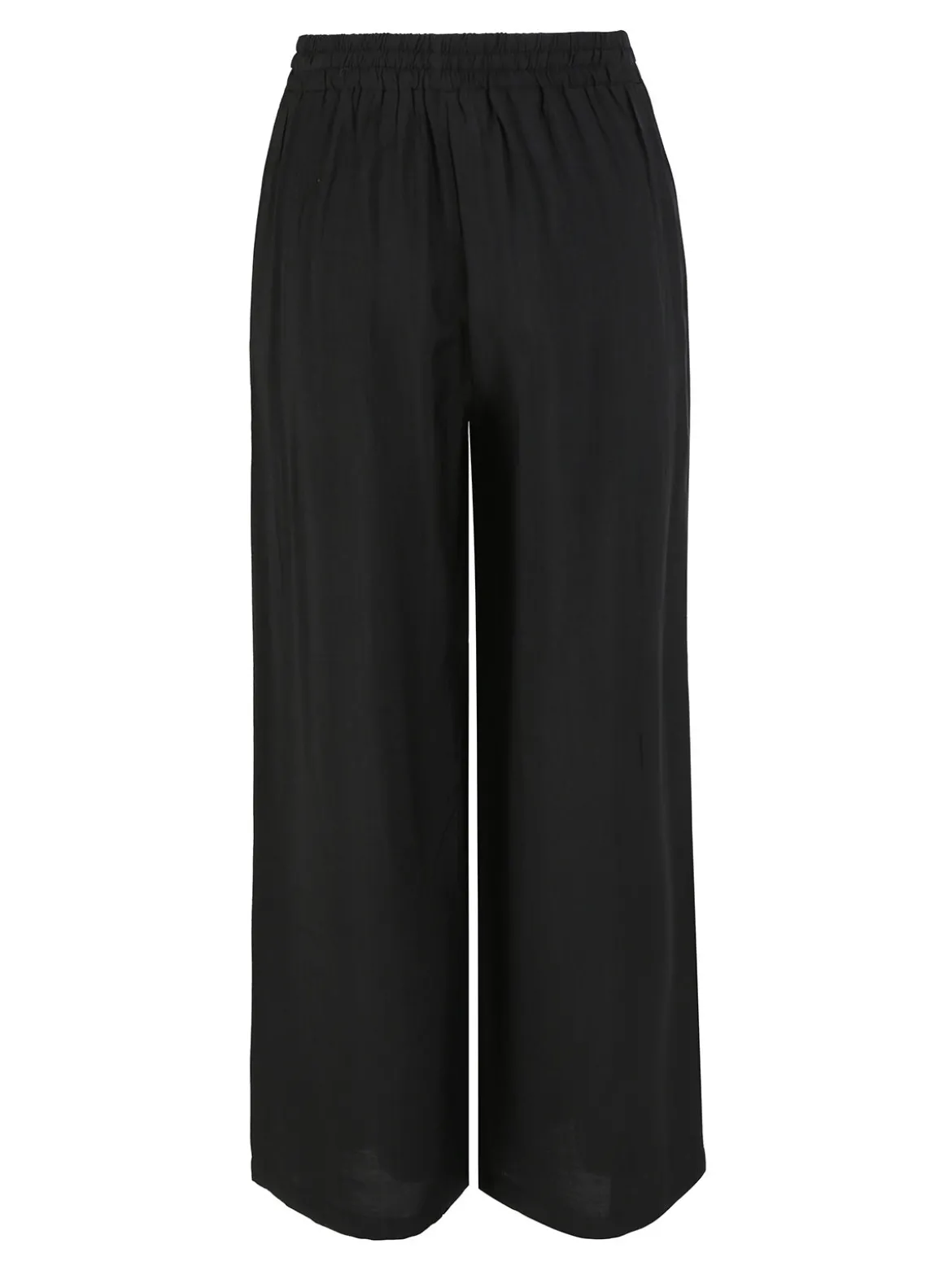 Solada Pantaloni donna a gamba larga con elastico in vita - nero