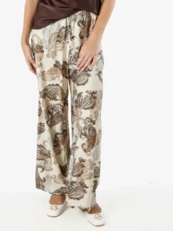 Solada Pantaloni donna a gamba larga con stampe - marrone