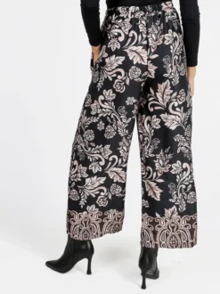 Solada Pantaloni donna a gamba larga con stampe - nero