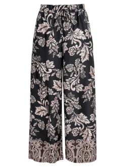 Solada Pantaloni donna a gamba larga con stampe - nero