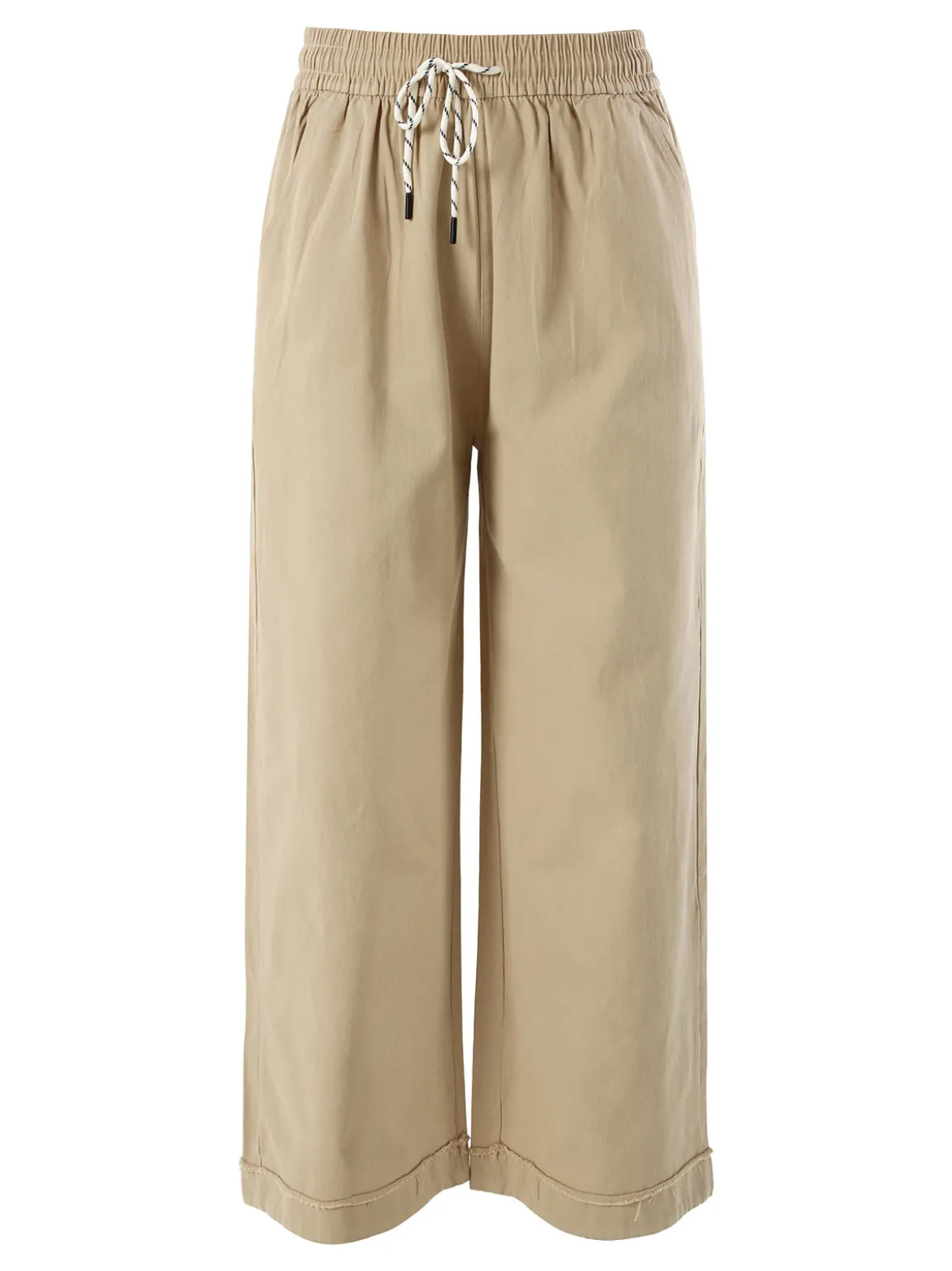 Solada Pantaloni donna a palazzo con coulisse - khaki