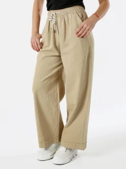 Solada Pantaloni donna a palazzo con coulisse - khaki